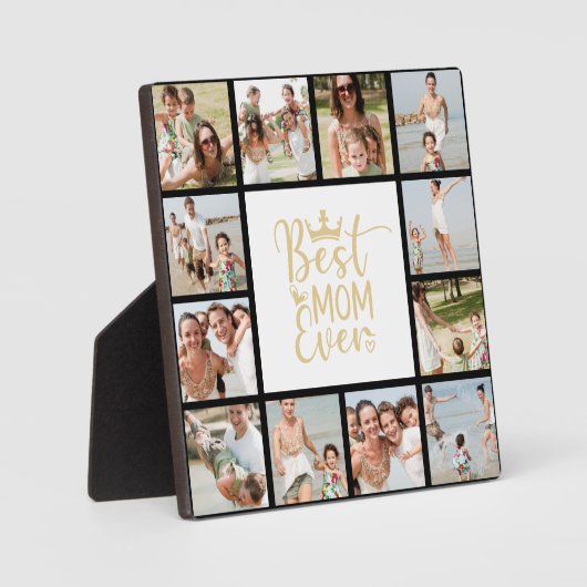 Best mam ooit 12 Photo Collage Plaque Fotoplaat (Voorkant)