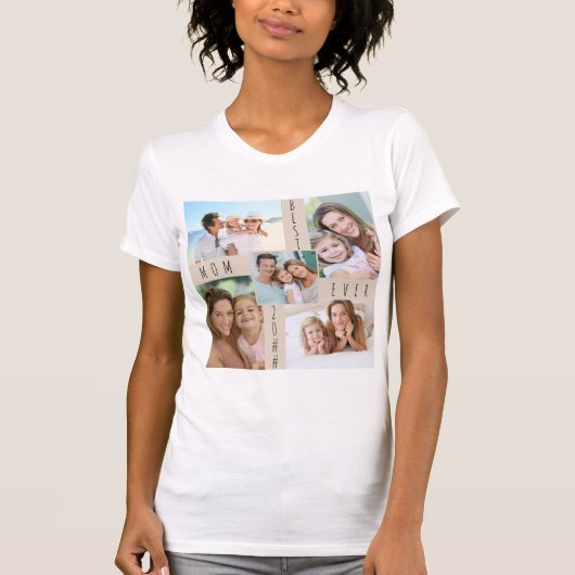 Best mam ooit 5 Afbeelding Familie Foto Collage T-shirt (Voorkant)