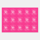 Best mam ooit Aangepast Blauwgroen Roze Lila Inpakpapier Vel (Voorkant 2)