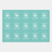 Best mam ooit Aangepast Blauwgroen Roze Lila Inpakpapier Vel (Voorkant)