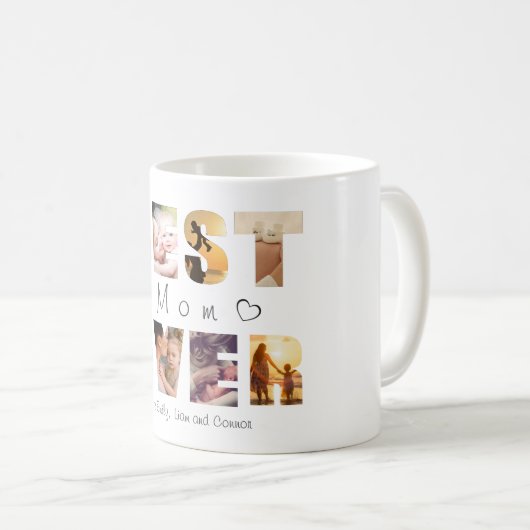 Best mam ooit aangepaste tekstfoto koffiemok (Voorkant rechts)