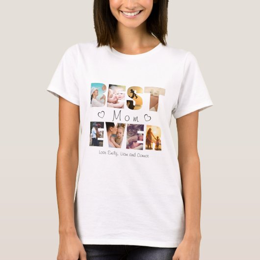 Best mam ooit aangepaste tekstfoto t-shirt (Voorkant)