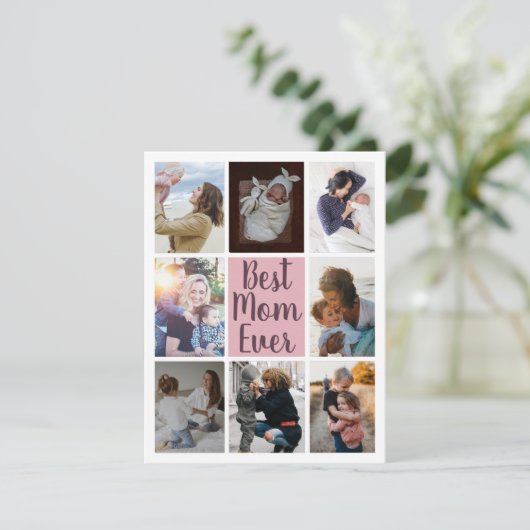 Best mam ooit Blush Pink Photo Floral (Staand voorkant)