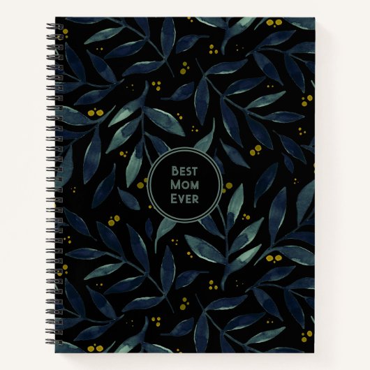 Best mam ooit elegante bloemtakken notitieboek (Voorkant)