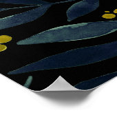 Best mam ooit elegante bloemtakken poster (Hoek)