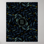 Best mam ooit elegante bloemtakken poster (Voorkant)