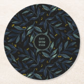 Best mam ooit elegante bloemtakken ronde kartonnen onderzetter (Voorkant)