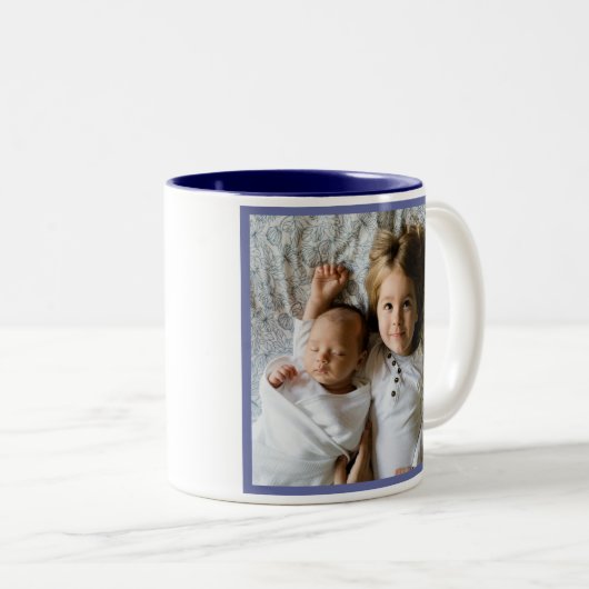 Best mam ooit  Floral Gold Photo Moederdag Tweekleurige Koffiemok (Voorkant rechts)