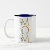 Best mam ooit  Floral Gold Photo Moederdag Tweekleurige Koffiemok (Links)