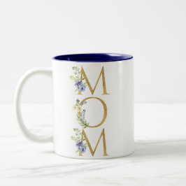 Best mam ooit  Floral Gold Photo Moederdag Tweekleurige Koffiemok