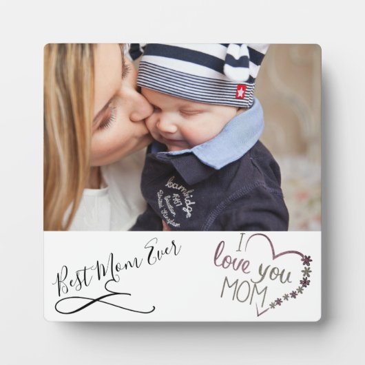 Best mam ooit foto Plaque met Easel Fotoplaat (Voorkant)