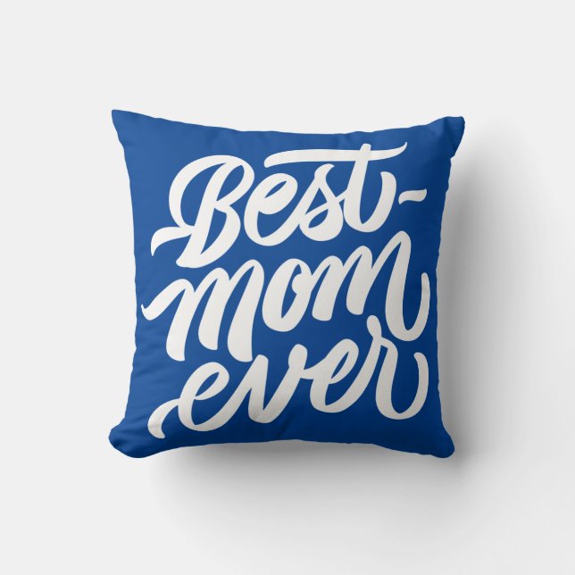 Best mam ooit handgeschreven Manuscript Navy Blue Kussen (Voorkant)