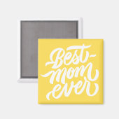 Best Mam ooit Handgeschreven Manuscript Typography Magneet (Voorkant / Achterkant)