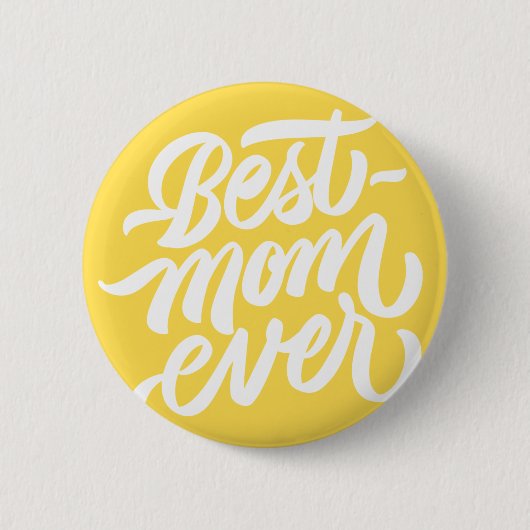 Best Mam ooit Handgeschreven Manuscript Typography Ronde Button 5,7 Cm (Voorkant)