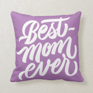 Best mam ooit handgeschreven Script Lavender Kussen