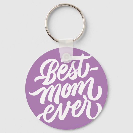 Best mam ooit handgeschreven Script Lavender Sleutelhanger (Voorkant)