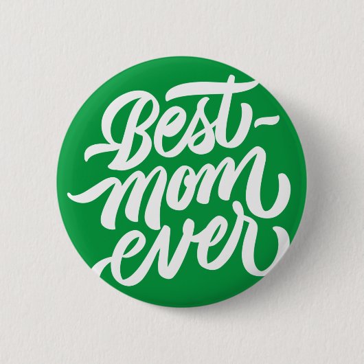 Best mam ooit handgeschreven script Typografie Gre Ronde Button 5,7 Cm (Voorkant)