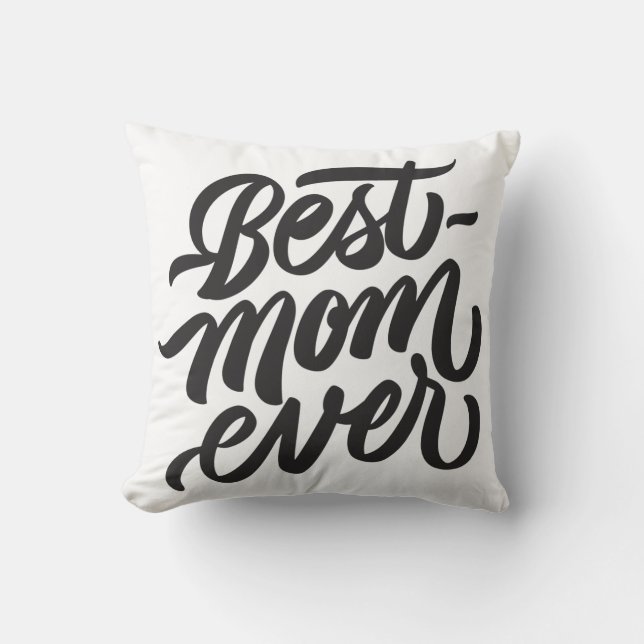 Best mam ooit handgeschreven script Typografie Kussen (Voorkant)