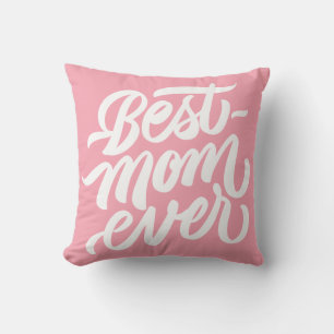 Best mam ooit handgeschreven script Typografie Roz Kussen