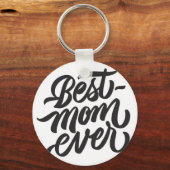 Best mam ooit handgeschreven script Typografie Sleutelhanger (Voorkant)