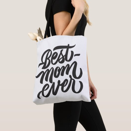 Best mam ooit handgeschreven script Typografie Tote Bag (Dichtbij)