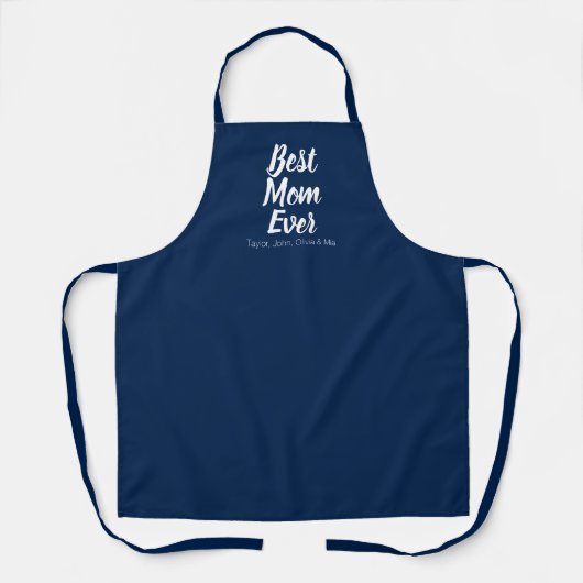 Best mam ooit jager blauw aangepaste script tekst schort (Voorkant)