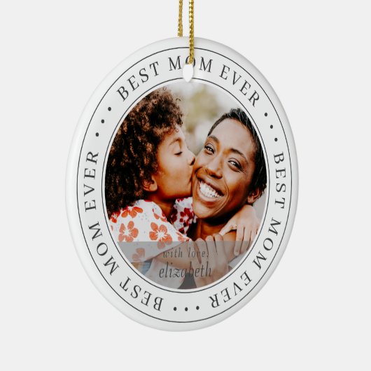 Best mam ooit - Klassieke Eenvoudige foto Keramisch Ornament (Rechts)