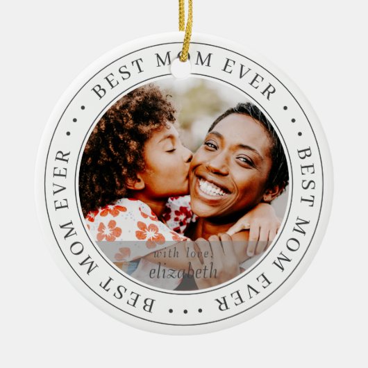 Best mam ooit - Klassieke Eenvoudige foto Keramisch Ornament (Voorkant)
