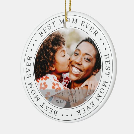 Best mam ooit - Klassieke Eenvoudige foto Keramisch Ornament (Links)