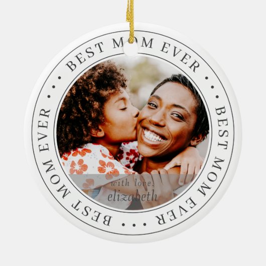 Best mam ooit - Klassieke Eenvoudige foto Keramisch Ornament (Achterkant)