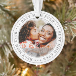 Best mam ooit - Klassieke Eenvoudige foto Ornament<br><div class="desc">Dit eenvoudige en klassieke ontwerp is samengesteld uit serif typografie en voegt een douanefoto toe.</div>