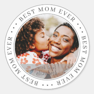 Best mam ooit - Klassieke Eenvoudige foto Ronde Sticker