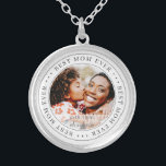 Best mam ooit - Klassieke Eenvoudige foto Zilver Vergulden Ketting<br><div class="desc">Dit eenvoudige en klassieke ontwerp is samengesteld uit serif typografie en voegt een douanefoto toe.</div>