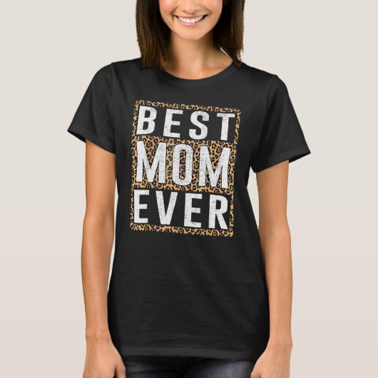 Best mam ooit mama Leopard print Happy Moeders Da T-shirt (Voorkant)