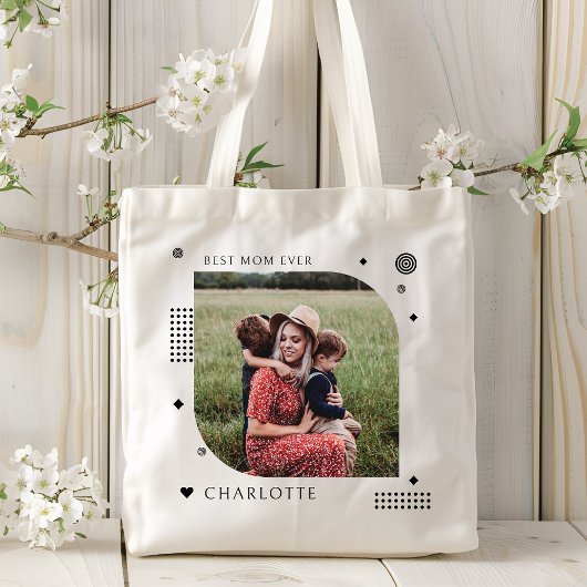 Best mam ooit naam foto Trendy Simple Modern Tote Bag
