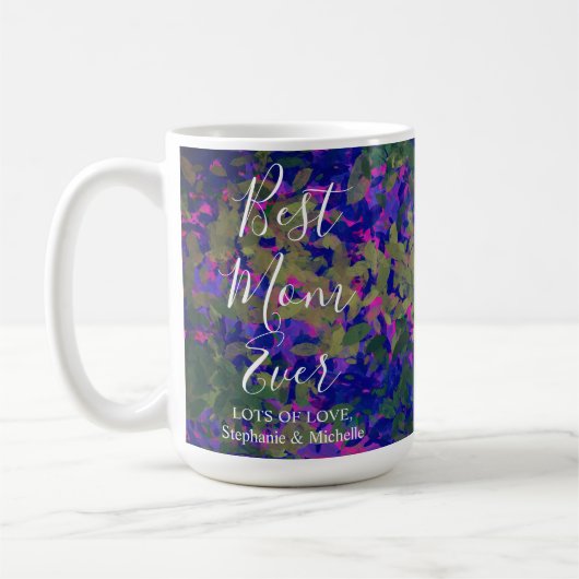 Best mam ooit Paars Blue Garden Floral Koffiemok (Links)