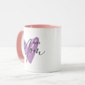 Best mam ooit Paars hartlijnbericht Mok (Voorkant links)