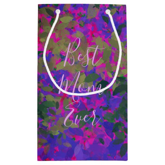 Best mam ooit Paarse roze tuin geverfd Klein Cadeauzakje (Achterkant)