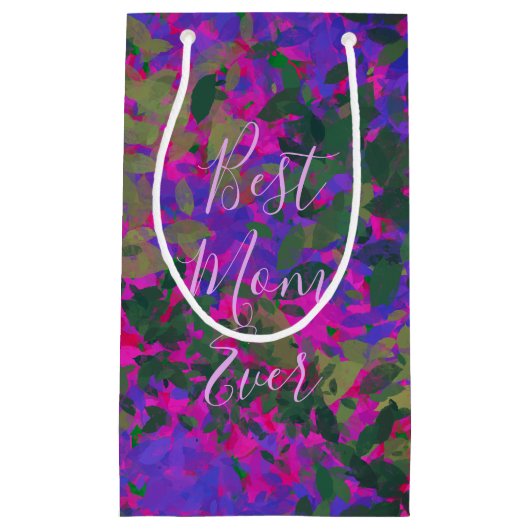 Best mam ooit Paarse roze tuin geverfd Klein Cadeauzakje (Voorkant)