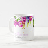 Best mam ooit prachtige Floral Two-Tone Coffee Mok (Voorkant links)