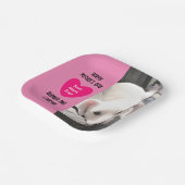 Best mam ooit puppy dog roze hart 1 foto papieren bordje (Gebogen)
