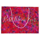 Best mam ooit Red Floral Garden Hand Painted Groot Cadeauzakje (Achterkant)