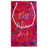 Best mam ooit Red Florals Garden Hand Painted Klein Cadeauzakje (Achterkant)