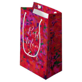 Best mam ooit Red Florals Garden Hand Painted Klein Cadeauzakje