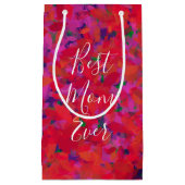 Best mam ooit Red Florals Garden Hand Painted Klein Cadeauzakje (Voorkant)