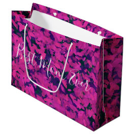 Best mam ooit roze Floral Garden Hand schilderd Groot Cadeauzakje