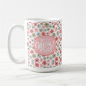 Best mam ooit roze Floral Koffiemok (Links)