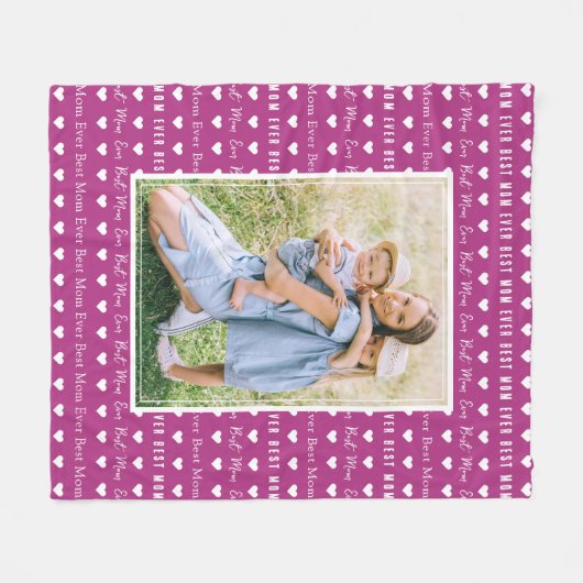Best mam ooit roze foto fleece deken (Voorkant (Horizontaal))