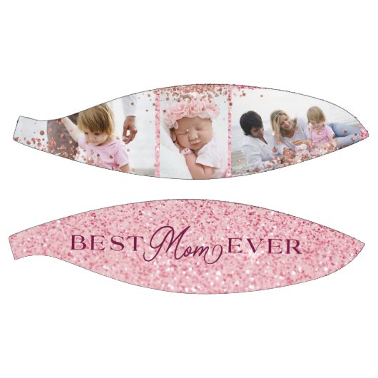 Best mam ooit roze glitter Photo Collage Basketbal (Panelen)