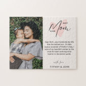 Best mam ooit roze hartlijnbericht legpuzzel (Horizontaal)